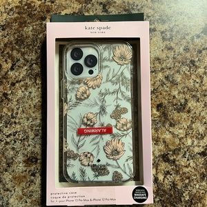Kate spade blossom pink gold foil gems case for iPhone 13 pro max.